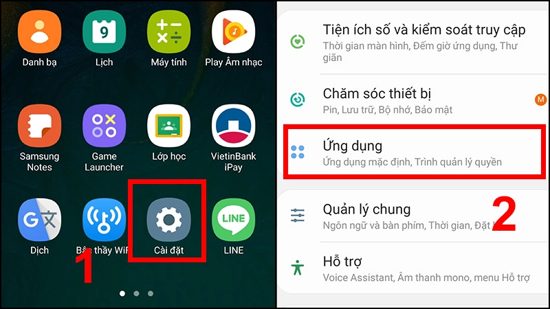 Màn hình cài đặt hiển thị danh sách ứng dụng chạy ngầm trên Android.